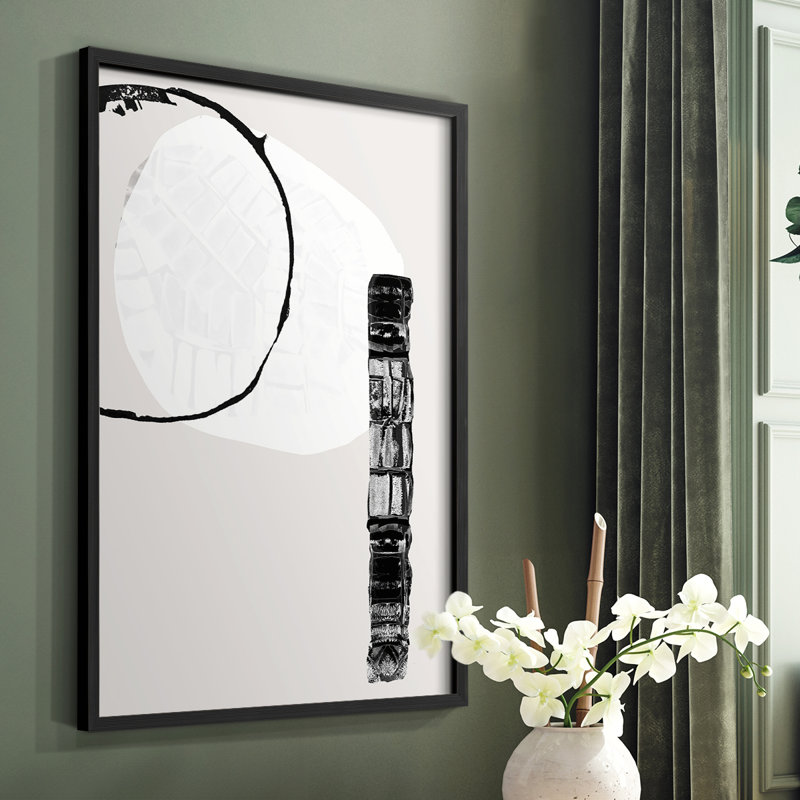 Reproduction encadrée Zen Shapes II - bois massif, Noir, H 14 po x l 11 po