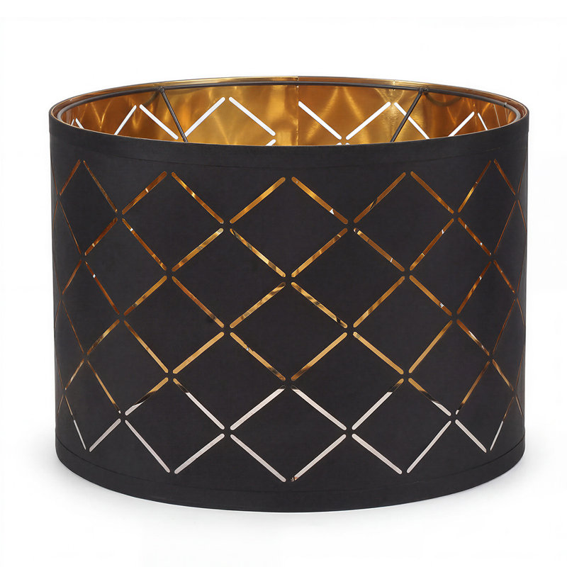 23.5cm H PVC Drum Pendant Shade ( Spider ) in Black