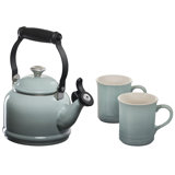 Le Creuset Demi Kettle W/ SS Knob & 2 Mug Set