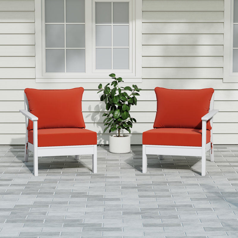 Ensemble de sièges profonds avec coussins, Orange, White