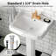 Lavabo de salle de bain rectangulaire sur pied en porcelaine vitreuse avec trop-plein 35,5 po Dynasty-98982196-96123262