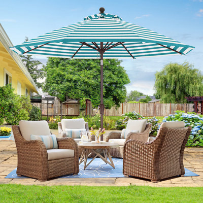 Parasol de marché en oléfine 9 'avec inclinaison et manivelle
