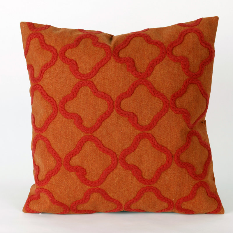 Visions I Embroidered Outdoor Throw Pillow, Orange, Indoor/Outdoor, 20" x 20"