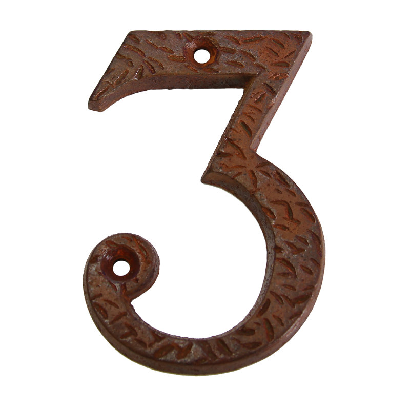 Numéro de maison 3 po, 3, Rouille