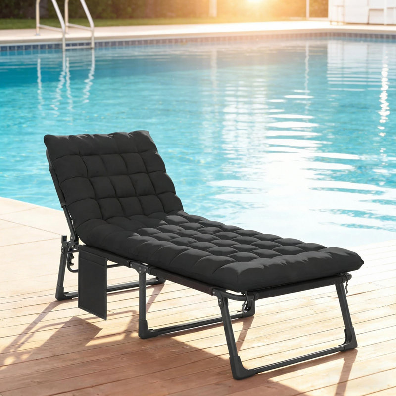 Cozy Recliner Chair,Outdoor Lounge Chair, 1, Black