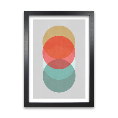 Mid Century Shapes In Scandi Colours A - Print