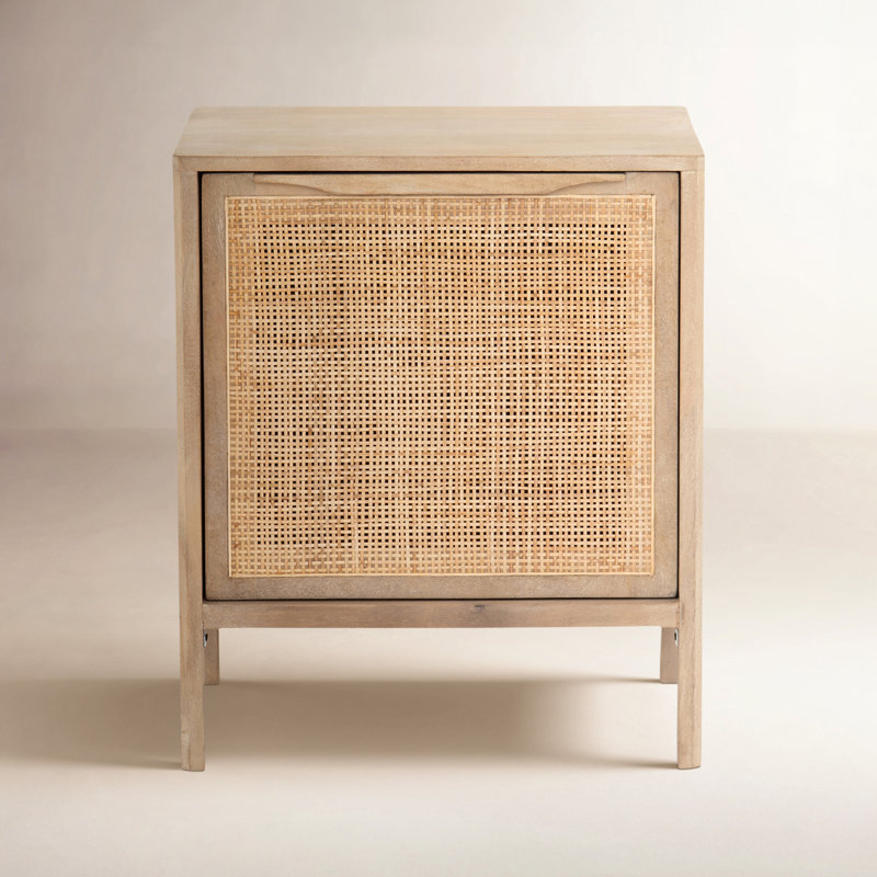 Nellie Cane Nightstand, Natural, Right
