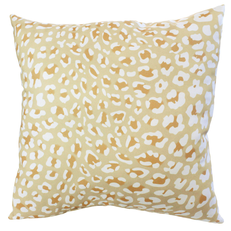 Animal Print Reversible Throw Pillow, Tan/White