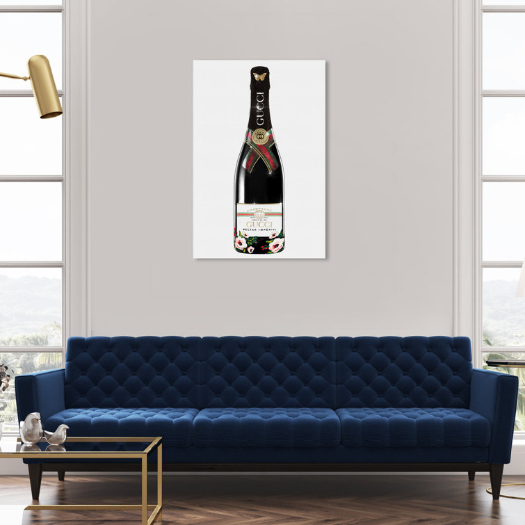 Oliver Gal Italian Mod Champagne, Glam Italian Bubbles Italian Mod  Champagne Framed On Canvas by Oliver Gal Print
