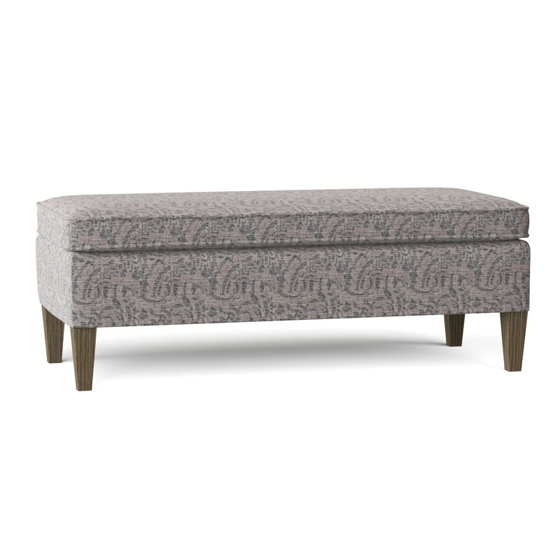 Peony Upholstered Bench, Espresso, Marble Grey Performance