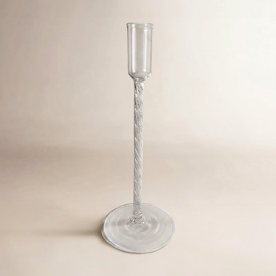 Clear Glass Candlestick Holder