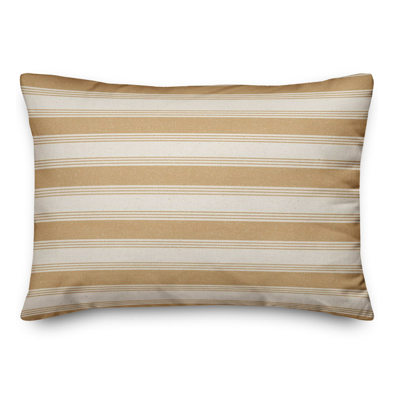 Striped Reversible Throw Pillow, Gold