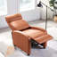 Fauteuil inclinable en cuir de polyuréthane pour le salon - Canapé inclinable réglable robuste avec siège rembourré, support à ressorts ensachés et assemblage facile pour le cinéma maison ou le bureau