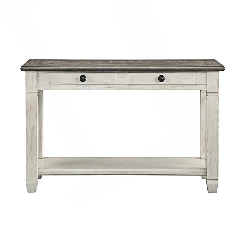 Table de canapé avec 2 tiroirs et tablette inférieure, console, table de couloir