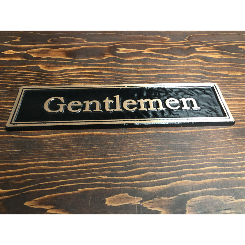Enseigne à toilettes gentlemen’s Contemporary, Noir / or
