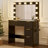 36.2" W Modern Vanity Desk With 4 Drawers, Led Lighted Mirror & Power Outlets, Black-1477694844