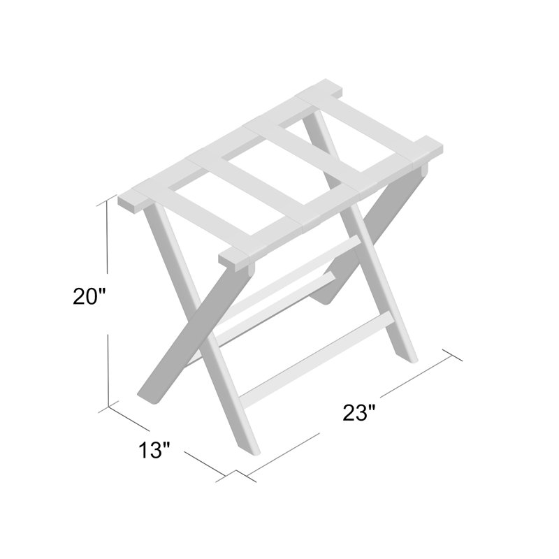 Folding Plastic Luggage Rack, Light Gray