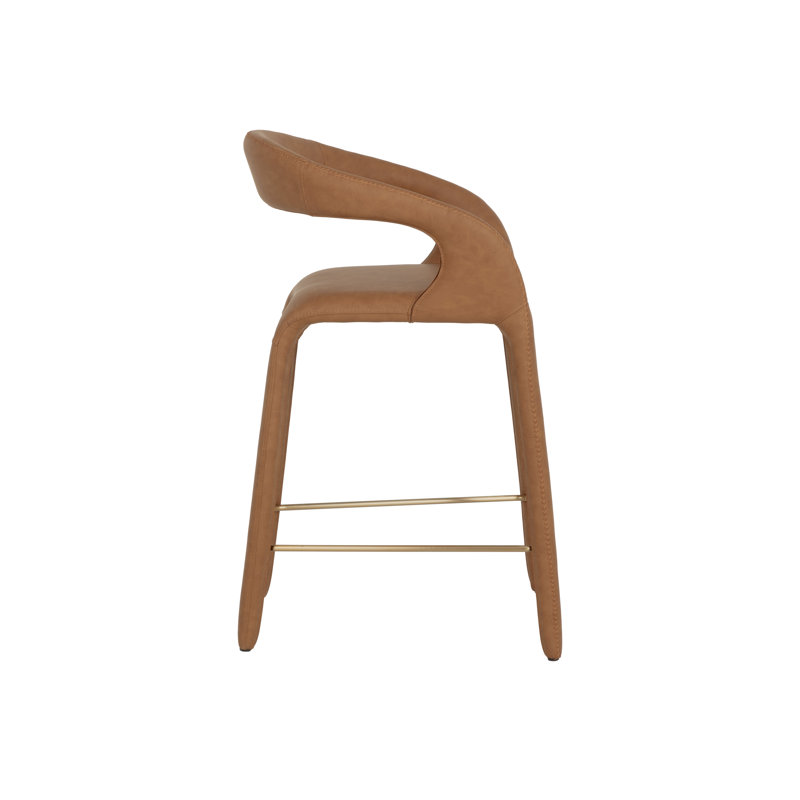 Atika Upholstered Bar Stool, Milliken Cognac, Bar Stool (29.75" Seat Height)