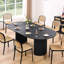 Table de salle à manger extensible en noir, pour le salon et la salle d'étude, bureau de loisirs, facile à assembler, table noire maximale de 86,01 pouces, appartement à plateau solide, cuisine, élégant