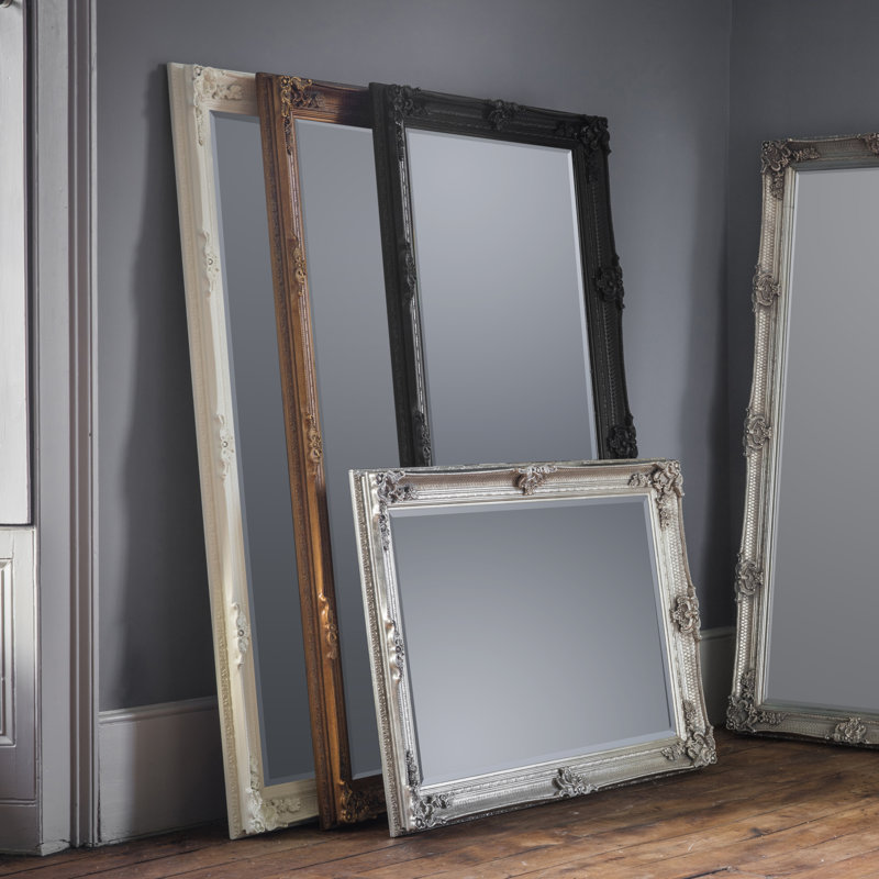 Lindsay Wood Flat Floor Mirror, Black