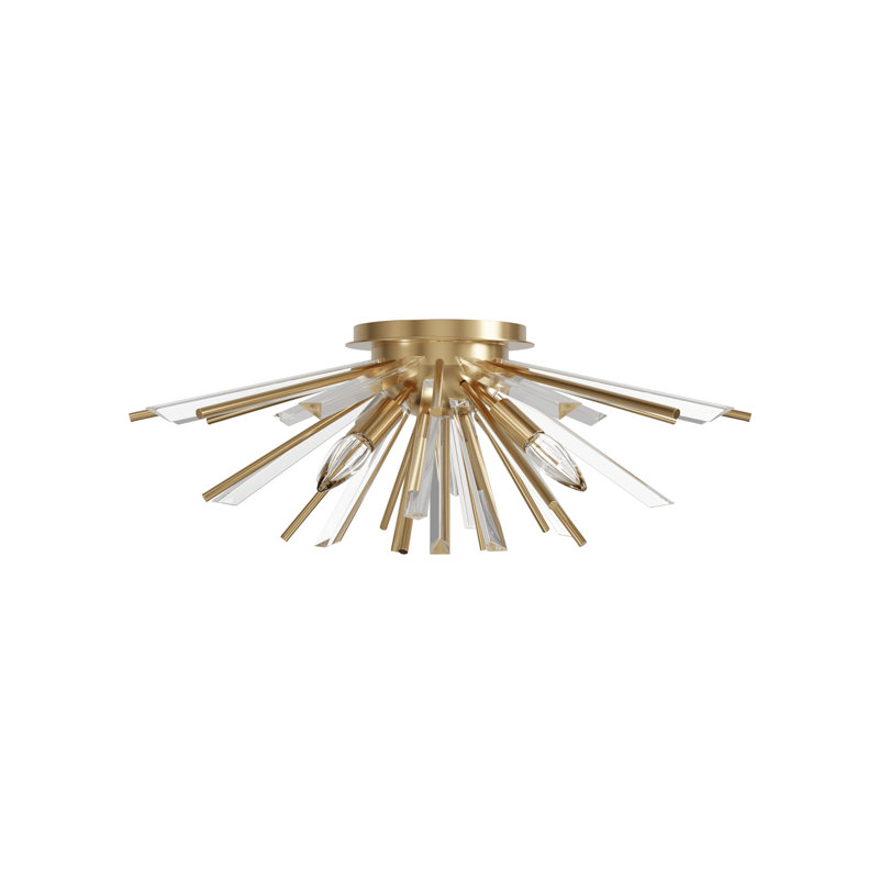 Plafonnier encastré 4 lumières 23,63 po Bruna, Laiton antique