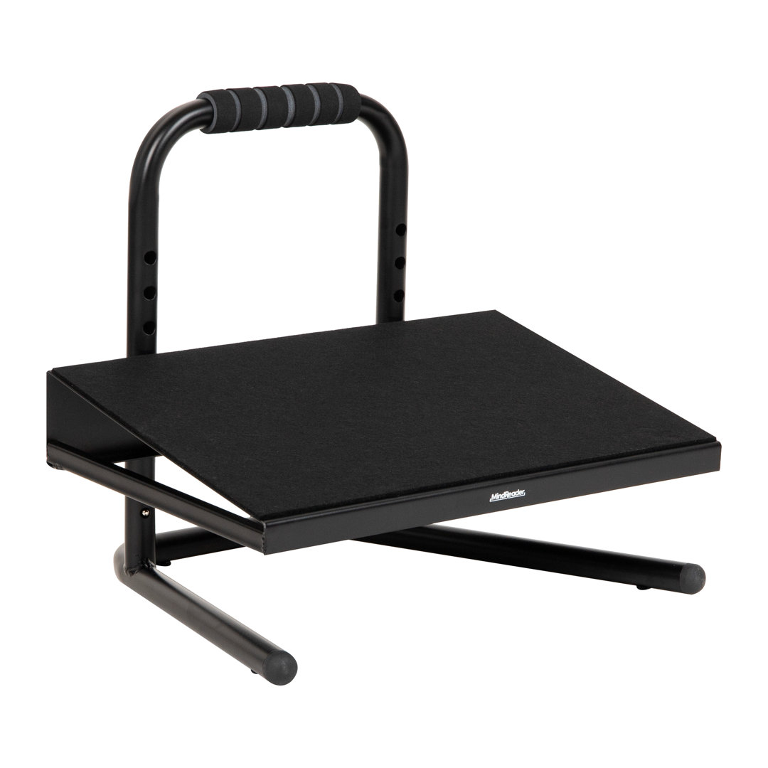 Mind Reader Foot Rest, Under Desk at Work, Ergonomic, Height Adjustable, Office, Metal, 15"L x 14.25"W x 14.5"H Mind Reader
