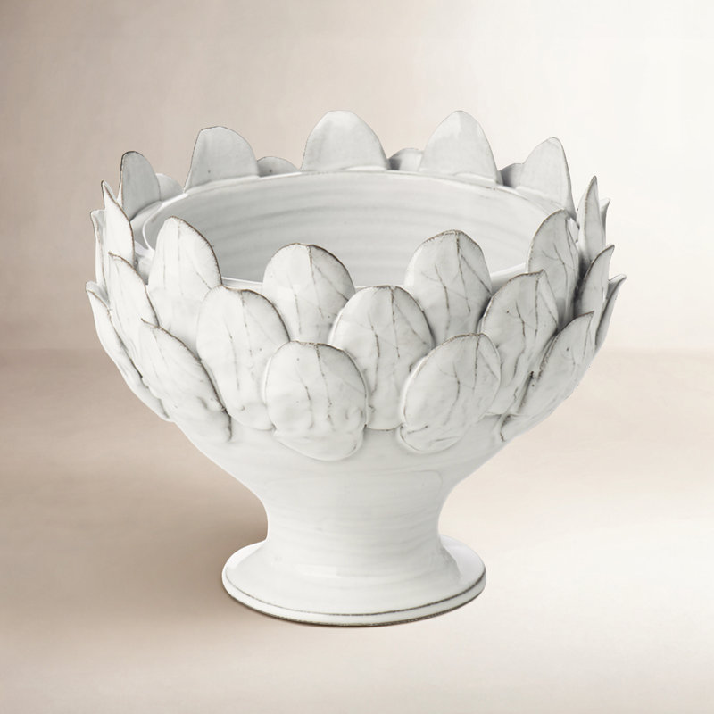 Gathered Garden Ceramic Statue Planter, White, 9" H x 10" W x 10" D