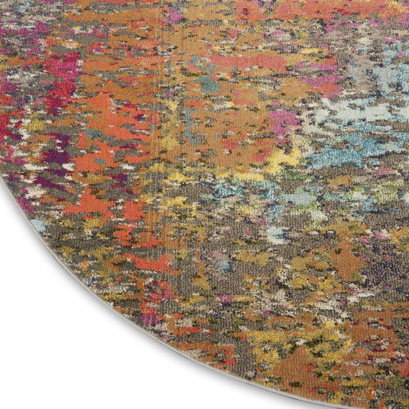 Lucrezia Abstract Area Rug, Round 122cm