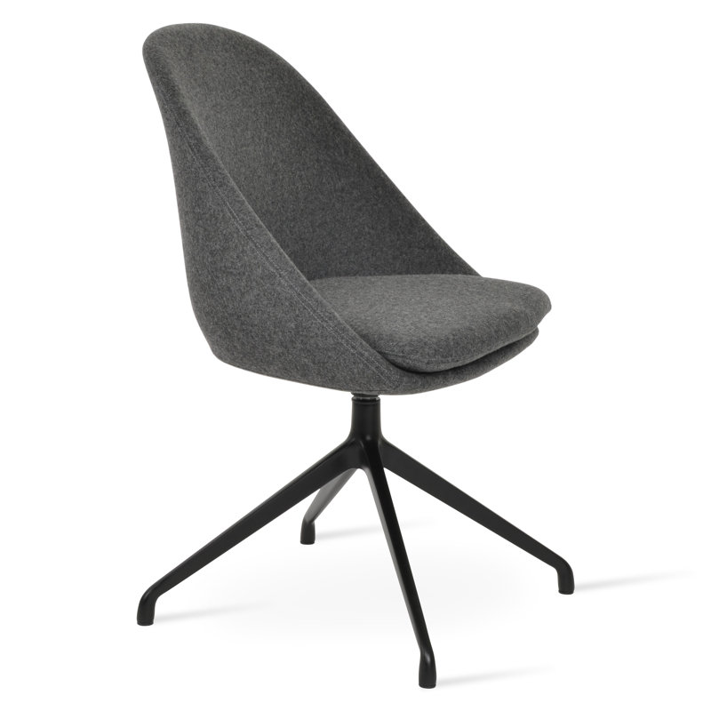Chaise d'appoint Avanos Spider, Gris foncé, Noir