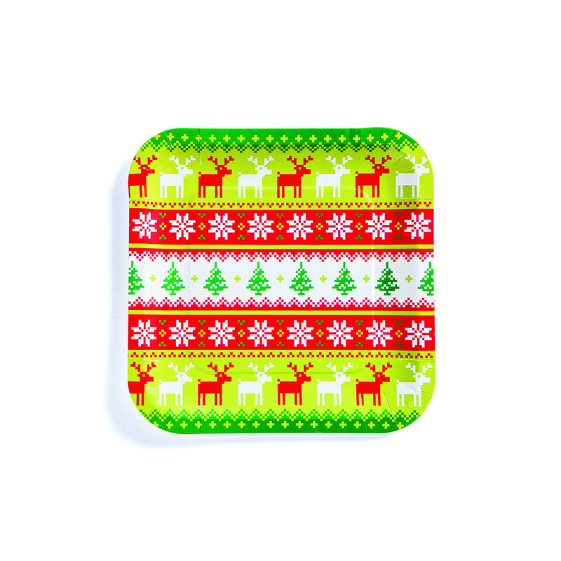 Disposable Paper Christmas Dinner Plate