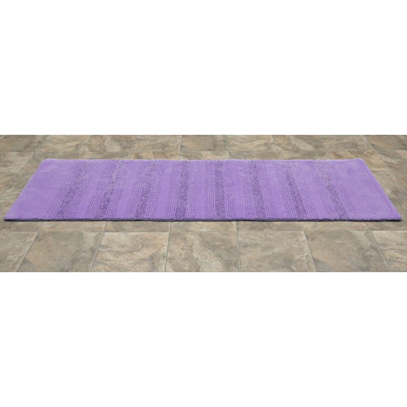 Nylon Bathroom Mat with Non-Slip Appliance Niala, Tapis de couloir 1 pi 10 po x 5 pi, Mauve