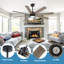 Ventilateur de plafond à DEL intégré à 8 pales Ladanna-804234923-804234913