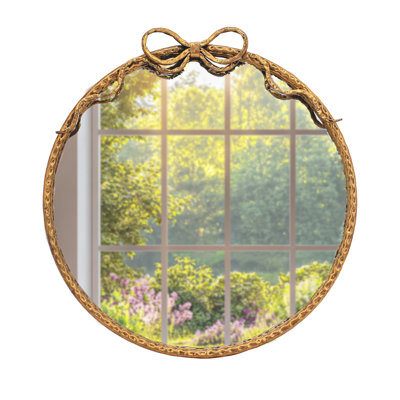 Amelia Bow Top Round Mirror,21.25 Inches