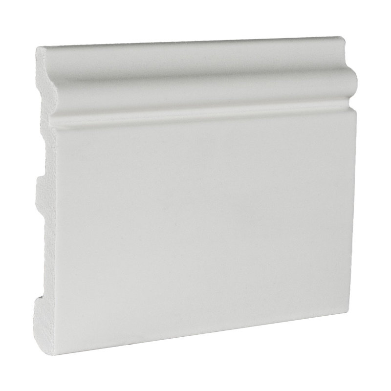 5/8 in x 4-3/4 in x 6 in Long Plain Recycled Polystyrene Base Moulding Sample