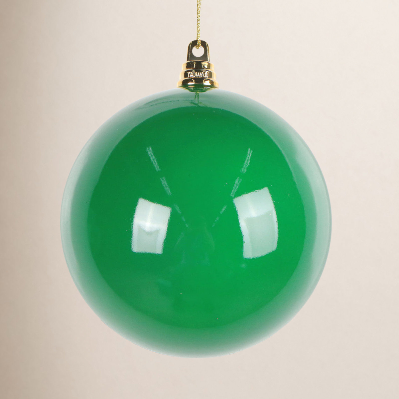  4.75" Aqua High-Gloss Ball Ornament. Includes 4 ornaments per bag., Green