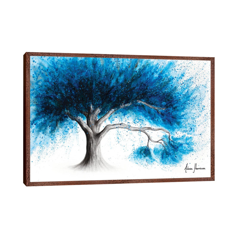 Dreamy Night Tree by Ashvin Harrison - Print on Canvas, 101.6 cm H x 66.04 cm W, Classic Brown Wood Framed