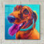 «Dachshund - Turquoise» par Dawg Painter-1813770476