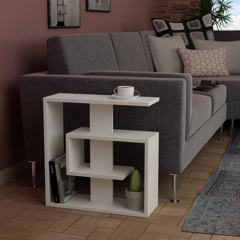 Table d'appoint moderne polyvalente 21,7 po x 22,4 po x 7,9 po | 100% panneau de particules enduit de mélamine, épaisseur: 0,7 pouce | Design élégant pour le salon, la chambre à coucher ou le bureau | Solution de mobilier polyvalente et fonctionnelle
