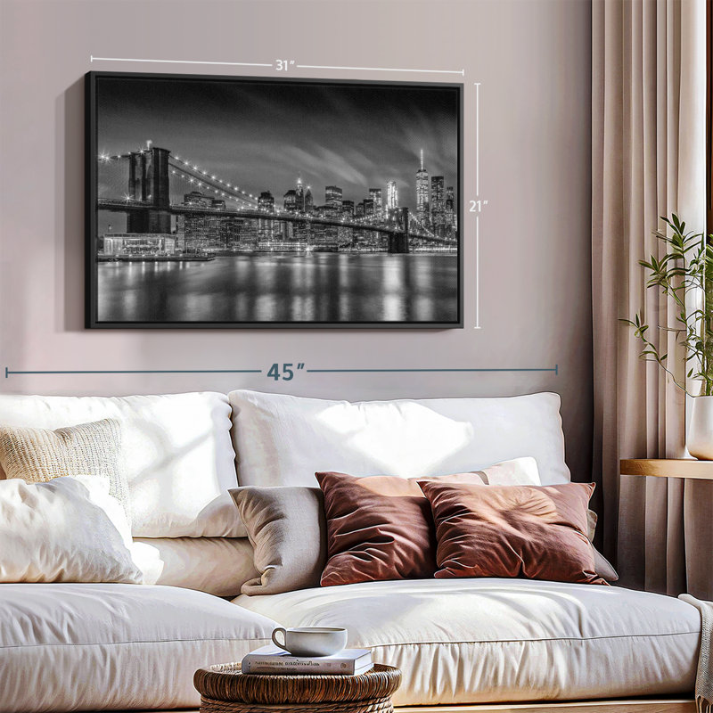 Impression sur toile Brooklyn Bridge Nightly Impressions, H 21 po x l 31 po