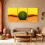 «Cactus Desert Landscape with Cactus and Sunset», ensemble de 3 impressions sur toile-1014391101