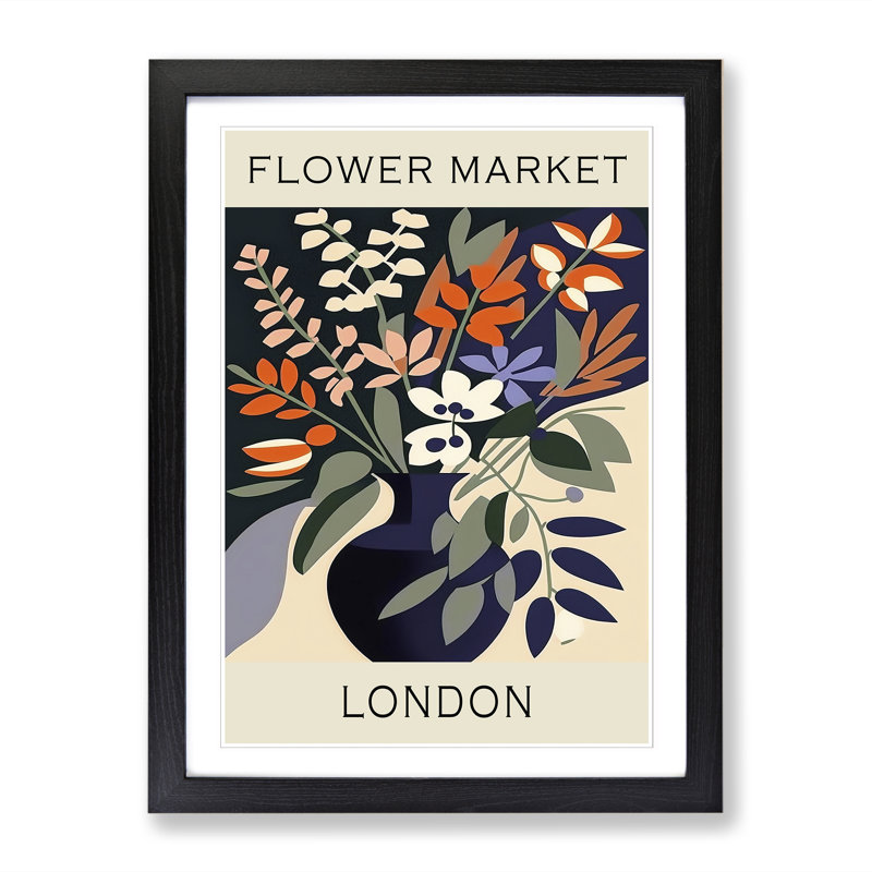 The London Flower Market Exhibition No. 3 - Single Picture Frame Print on Wood, 34cm H x 25cm W x 2cm D