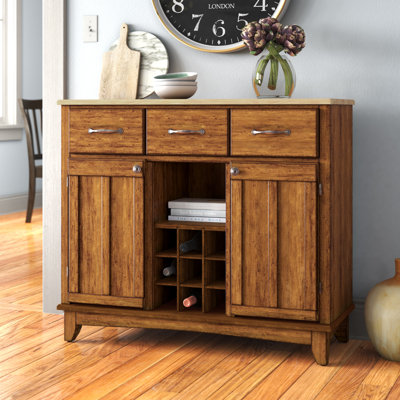 Desserte en bois de chêne à 3 tiroirs 41,75 po Presswood