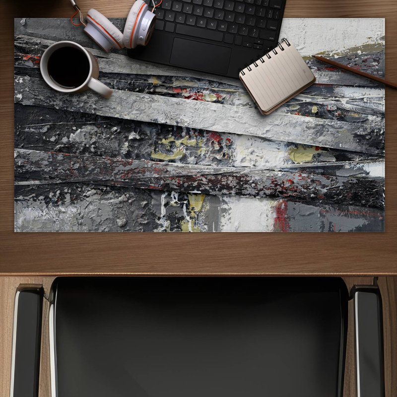 Industrial and texturized abstract stripes - 14.00"x24.25" Desk mat