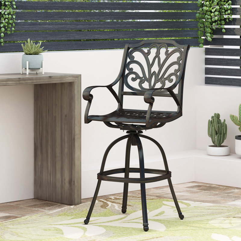Tabouret de bar pivotant en fonte d'aluminium