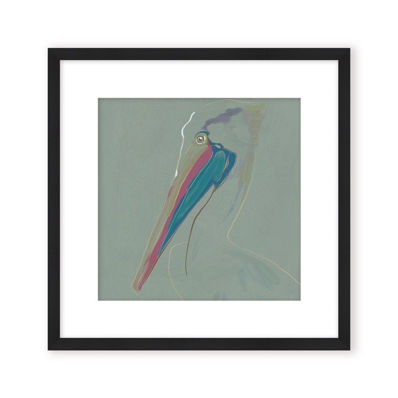Coastal Retreat Coastal Drift: Pelican, 16" H x 16" W, Framed Canvas, Gold