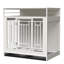 Cage pour chien de luxe blanche en bois de luxe 43,3 po avec cloison, porte double et trois tiroirs 43,3 po