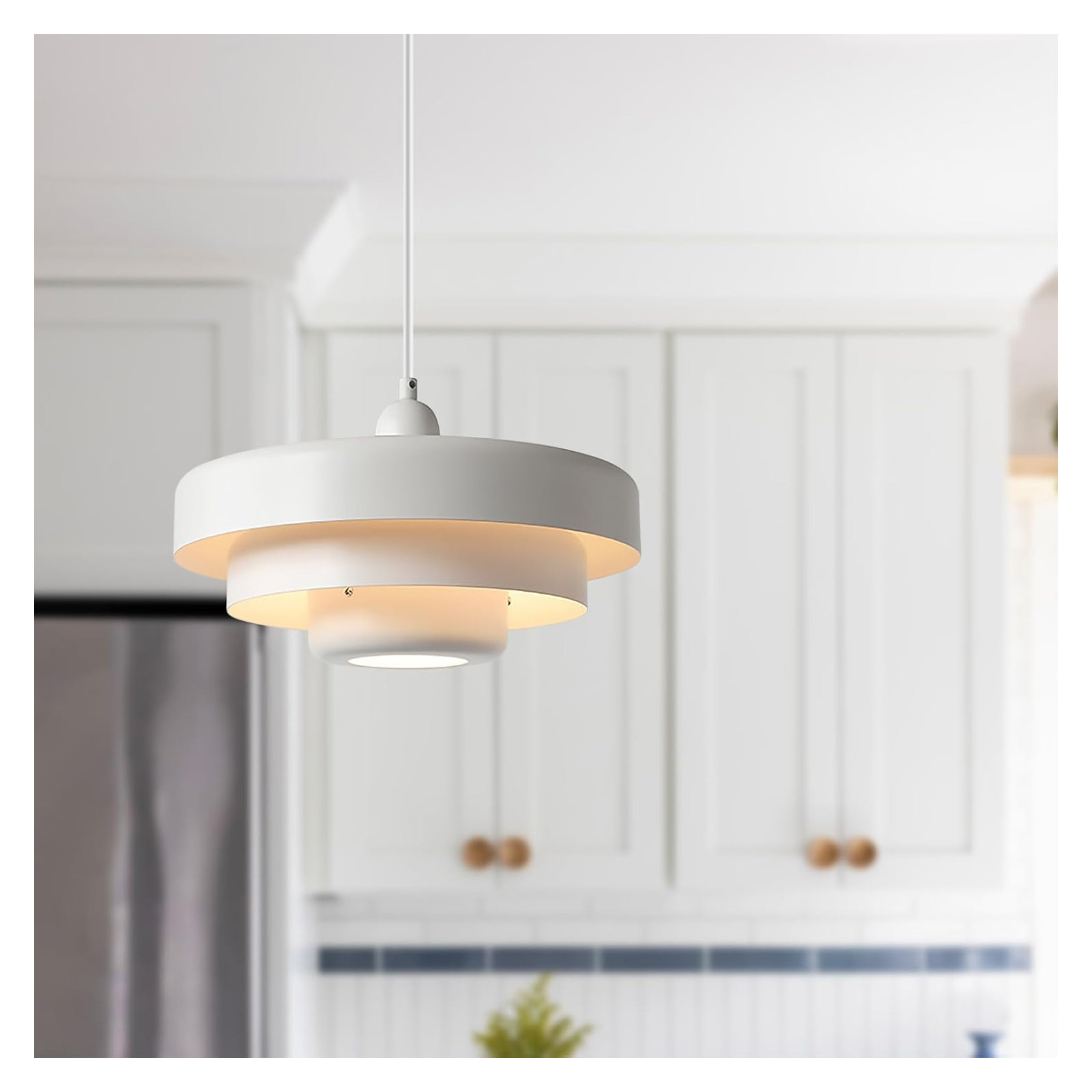 Epone 0 Light Iron Pendant, White