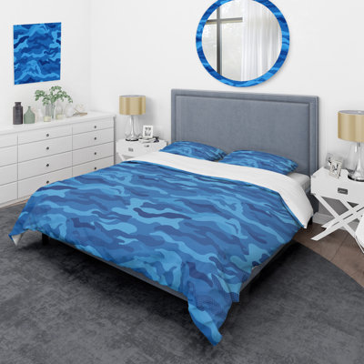 Blue Desert camouflage - Abstract Duvet Cover Set - Microfiber Polyester