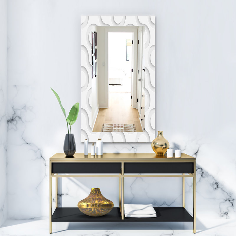 Miroir mural 15 mid-century scandinave, L 24 po x H 32 po, Géométrique 1