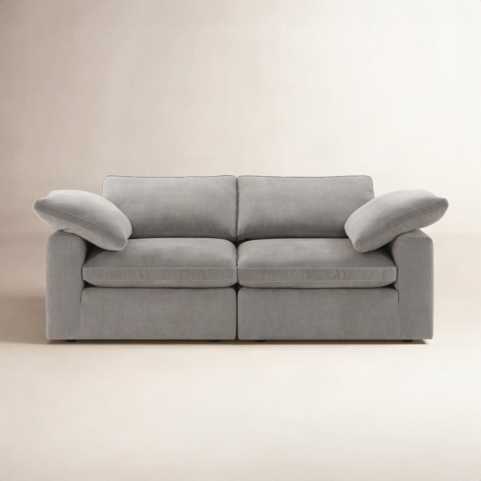 Asher 118" Upholstered, Chenille Capri Truffle